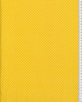 Popeline de Coton Petits Pois Blancs sur fond Jaune - Tissushop