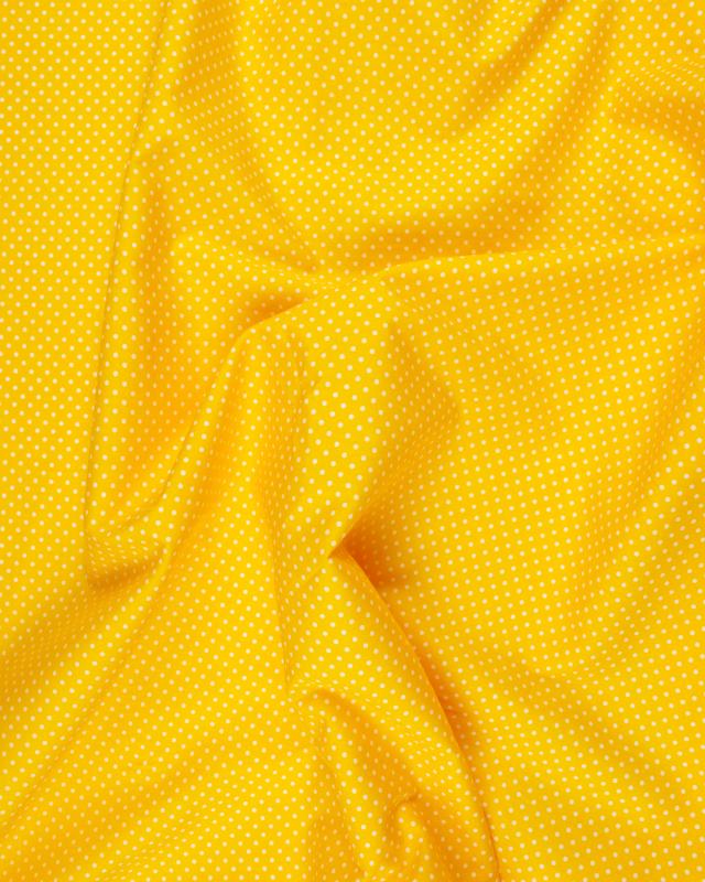 Cotton Popelin White Dot on a background Yellow - Tissushop