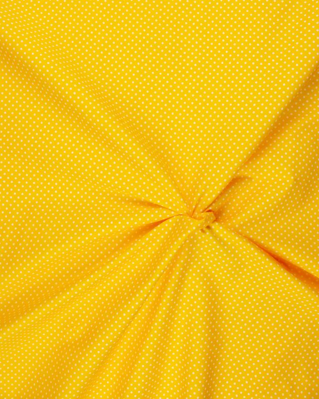 Cotton Popelin White Dot on a background Yellow - Tissushop