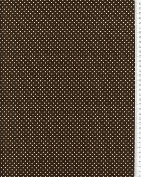 Cotton Popelin White Dot on a background Brown - Tissushop