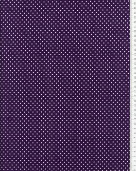 Popeline de Coton Petits Pois Blancs sur fond Violet - Tissushop