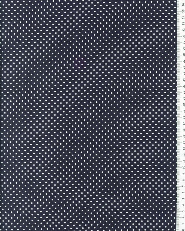 Cotton Popelin White Dot on a background Dark Grey - Tissushop