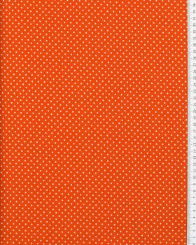 Popeline de Coton Petits Pois Blancs sur fond Orange - Tissushop