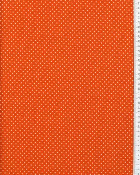 Cotton Popelin White Dot on a background Orange - Tissushop