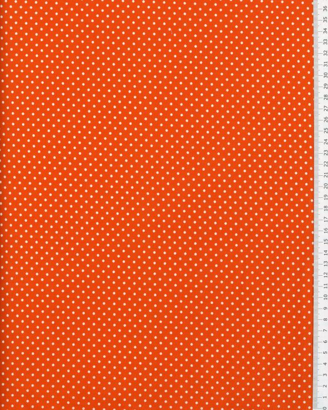 Cotton Popelin White Dot on a background Orange - Tissushop