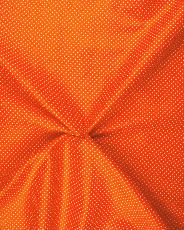 Cotton Popelin White Dot on a background Orange - Tissushop