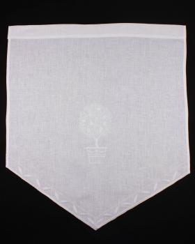 Vitrage Droit Lin Blanc Motif Arbre - Tissushop