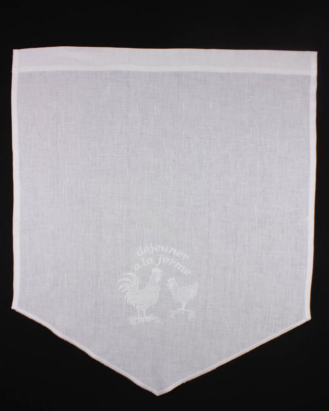 White Linen Curtain Farm Pattern - Tissushop