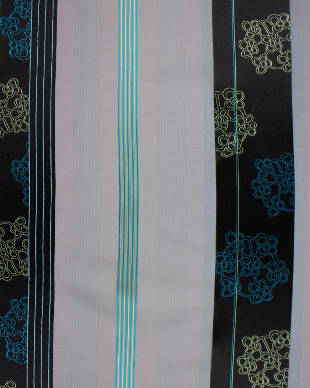 Voile graphic aqua Bleu Ciel - Tissushop