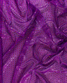 Tissu à Paillettes Rondes Rouge / Violet - Tissushop