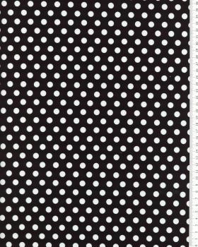 Popeline de Coton Pois blanc / Noir - Tissushop