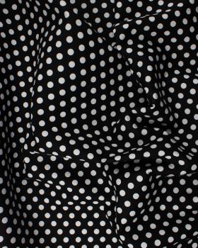 Popeline de Coton Pois blanc / Noir - Tissushop