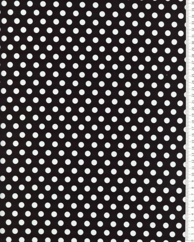 Popeline de Coton Pois blanc / Noir - Tissushop