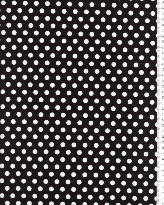 Cotton Popelin White Medium Dot / Black - Tissushop