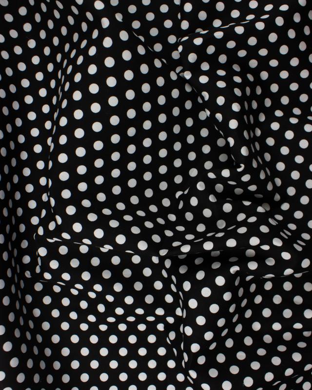 Popeline de Coton Pois blanc / Noir - Tissushop