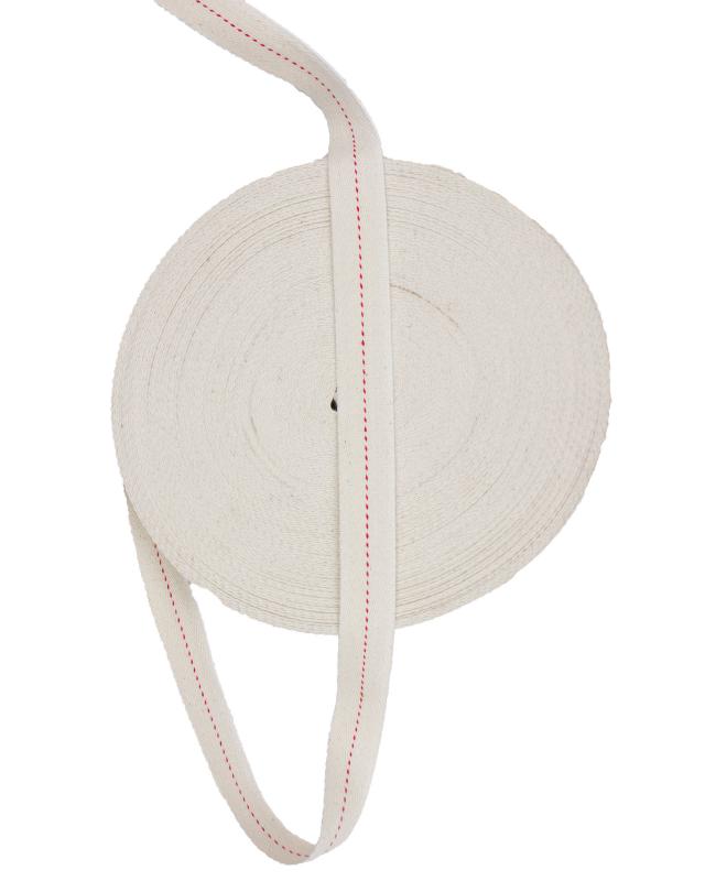 Cotton Webbing Herringbone Red Stripe White - Tissushop