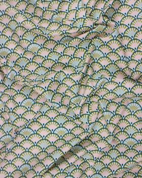 Coated cotton Yona Dark Cyan - Tissushop