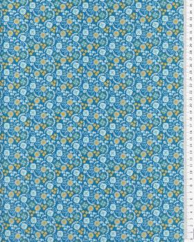 Cotton Popeline - Lily Turquoise Blue - Tissushop