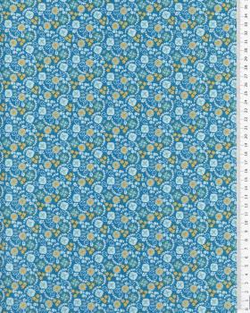 Cotton Popeline - Lily Turquoise Blue - Tissushop