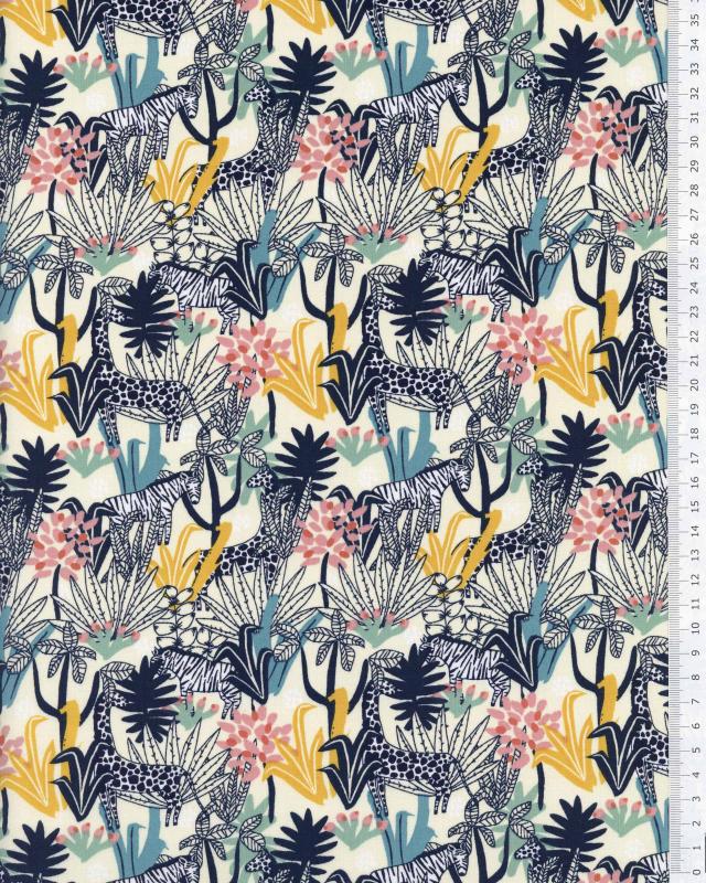 Cotton Popelin - Africa Navy Blue - Tissushop
