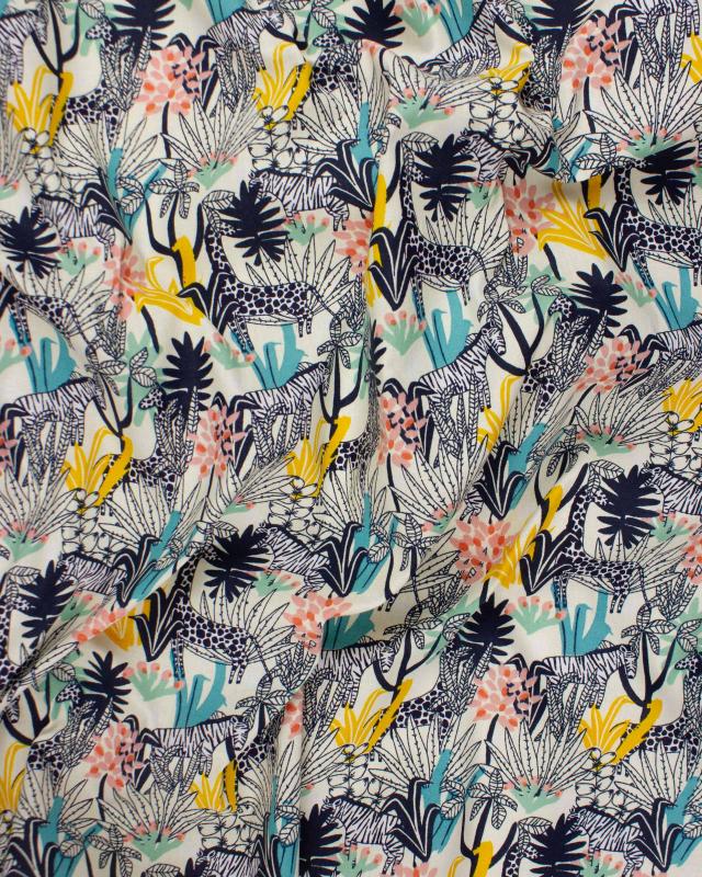 Cotton Popelin - Africa Navy Blue - Tissushop