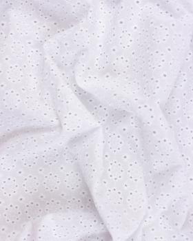 Coton broderie anglaise pissenlit Blanc - Tissushop