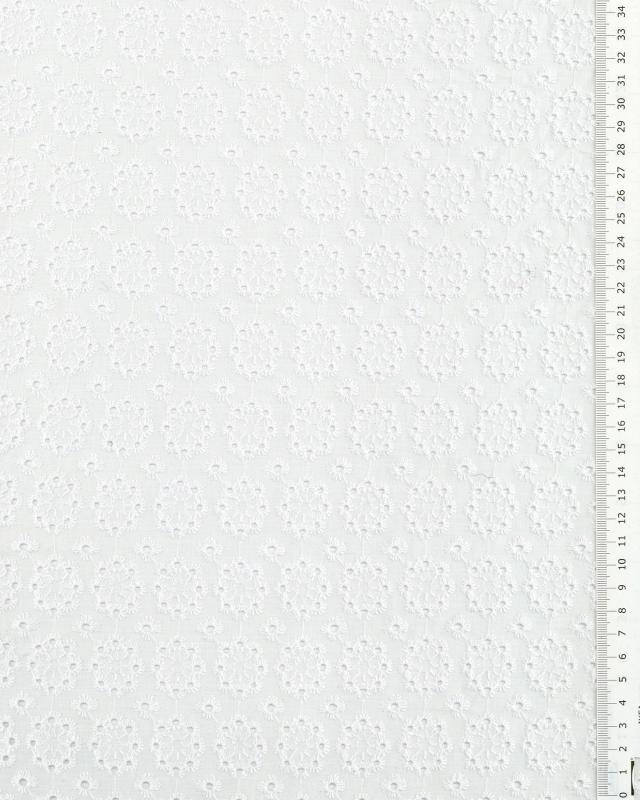Coton broderie anglaise pissenlit Blanc - Tissushop