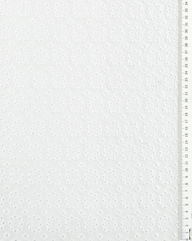 Coton broderie anglaise pissenlit Blanc - Tissushop