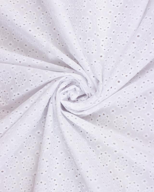 Dandelion embroidered Cotton Fabric White - Tissushop
