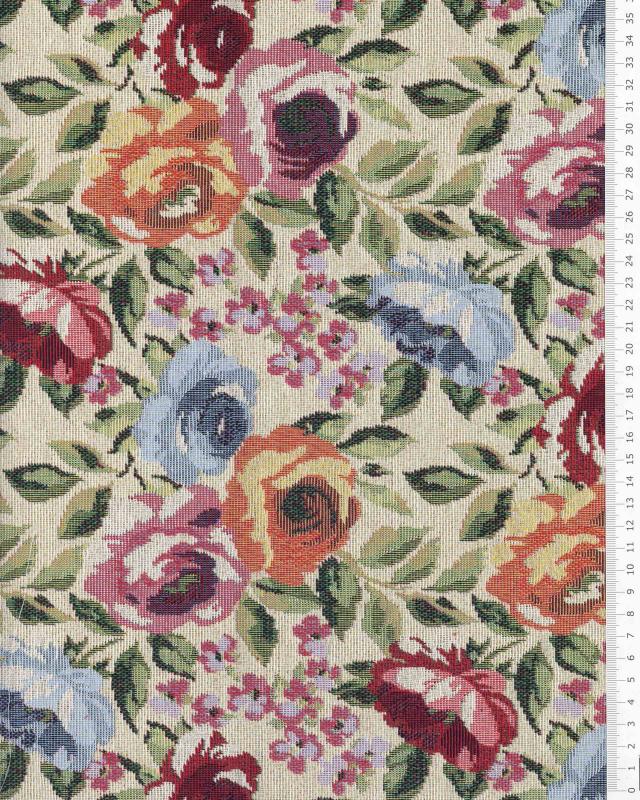 Jacquard d'ameublement grande largeur - Fleurs - Tissushop