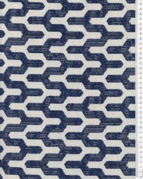 Jacquard d'ameublement grande largeur - Victor Bleu - Tissushop