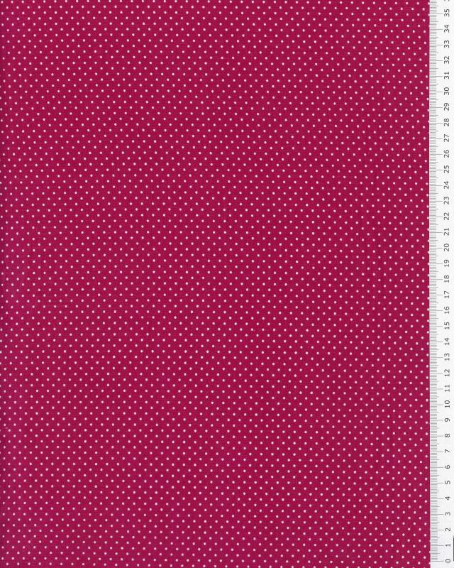 Cotton Popelin mini dot on a background Bordeaux - Tissushop