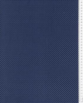 Popeline de Coton Mini Pois Blancs sur fond Bleu Marine - Tissushop