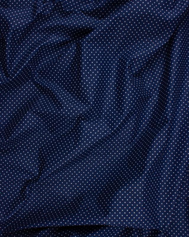 Cotton Popelin mini dot on a background Navy Blue - Tissushop