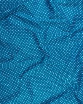 Popeline de Coton Mini Pois Blancs sur fond Bleu Turquoise - Tissushop