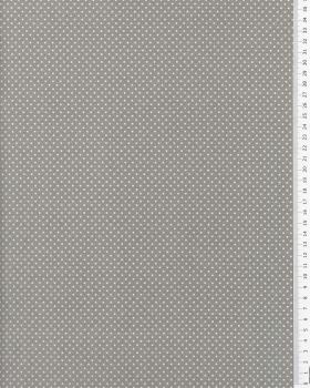 Popeline de Coton Mini Pois Blancs sur fond Gris Clair - Tissushop