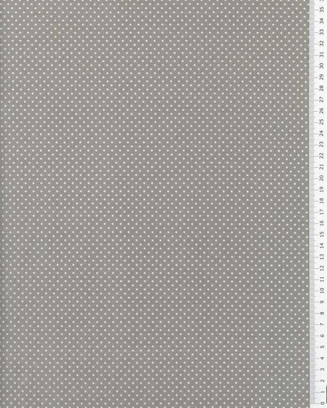 Popeline de Coton Mini Pois Blancs sur fond Gris Clair - Tissushop