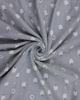 Muslin printed Sheep Light Grey - Tissushop